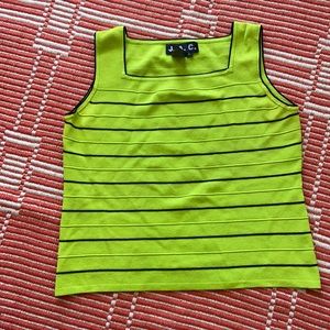 Vintage lime green square neck top